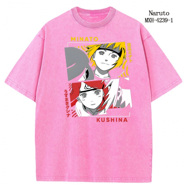 Naruto Anime peripheral pure cotton washed and worn T-shirt from S to 2XL