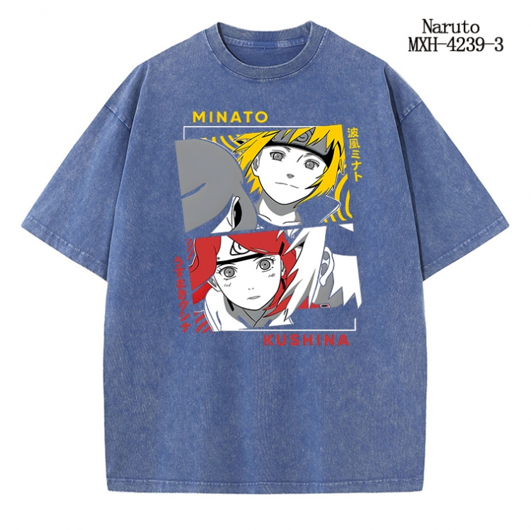 Naruto Anime peripheral pure cotton washed and worn T-shirt from S to 2XL