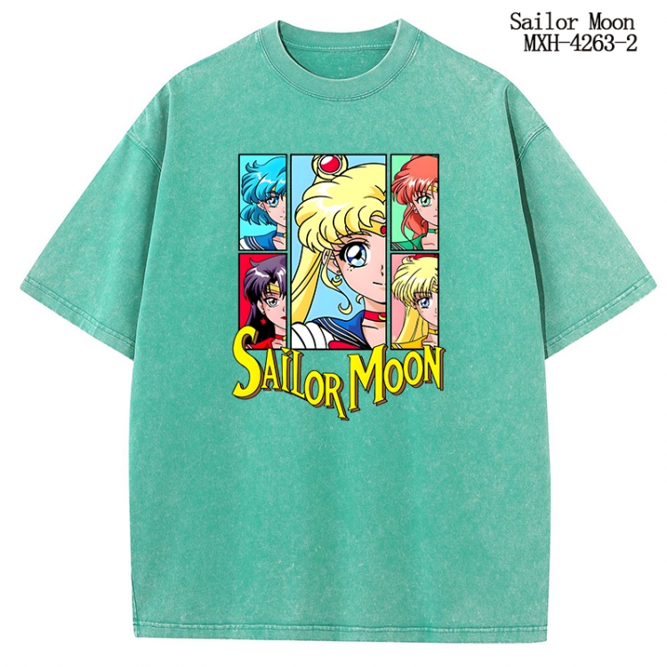 sailormoon Anime peripheral pure cotton washed and worn T-shirt from S to 2XL