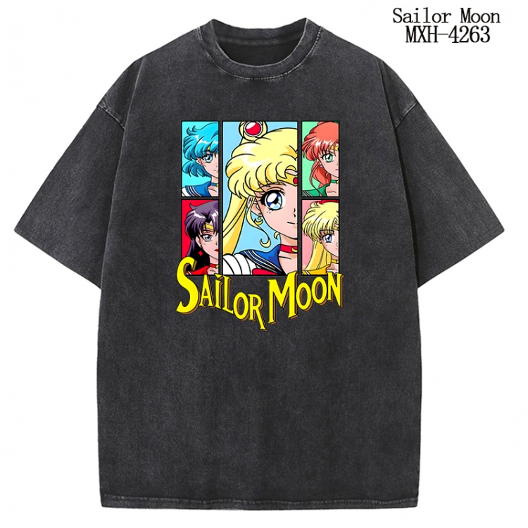 sailormoon Anime peripheral pure cotton washed and worn T-shirt from S to 2XL