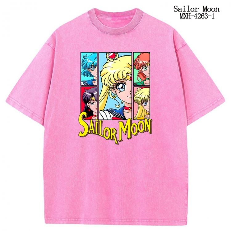 sailormoon Anime peripheral pure cotton washed and worn T-shirt from S to 2XL