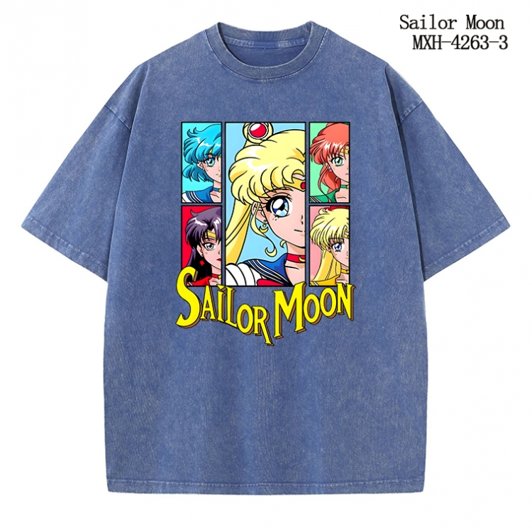 sailormoon Anime peripheral pure cotton washed and worn T-shirt from S to 2XL