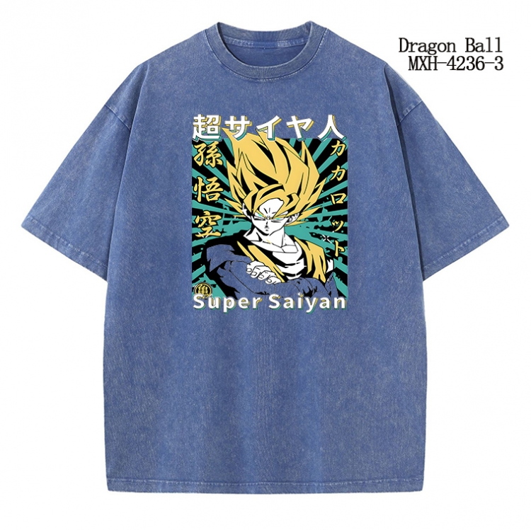 DRAGON BALL Anime peripheral pure cotton washed and worn T-shirt from S to 2XL MXH-4236-3