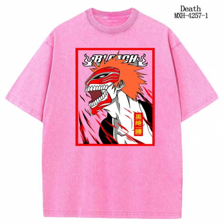 Bleach Anime peripheral pure cotton washed and worn T-shirt from S to 2XL  MXH-4257-1