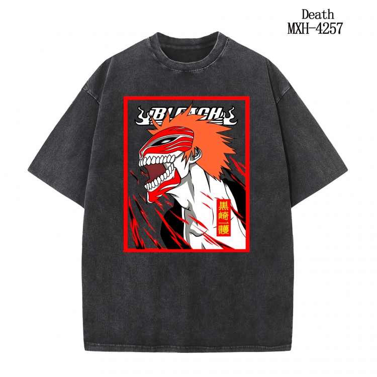 Bleach Anime peripheral pure cotton washed and worn T-shirt from S to 2XL MXH-4257