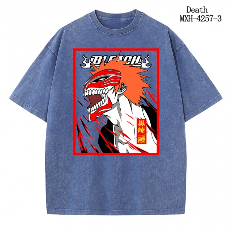 Bleach Anime peripheral pure cotton washed and worn T-shirt from S to 2XL MXH-4257-3