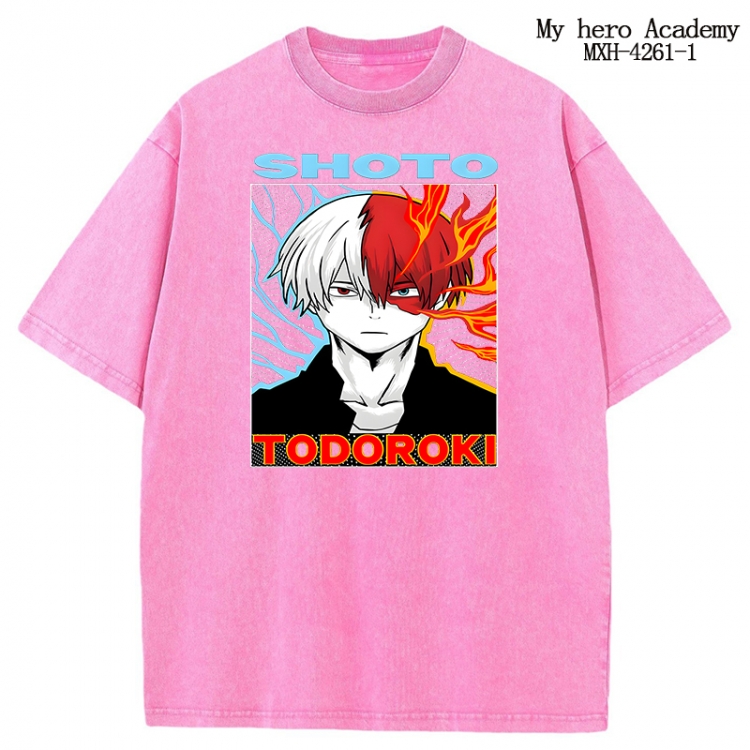 My Hero Academia Anime peripheral pure cotton washed and worn T-shirt from S to 2XL MXH-4261-1