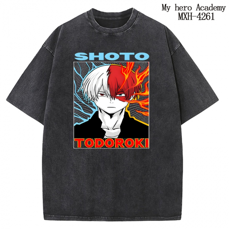 My Hero Academia Anime peripheral pure cotton washed and worn T-shirt from S to 2XL MXH-4261