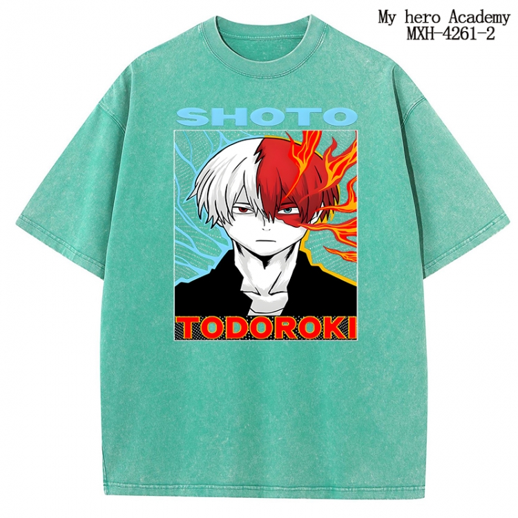 My Hero Academia Anime peripheral pure cotton washed and worn T-shirt from S to 2XL MXH-4261-2