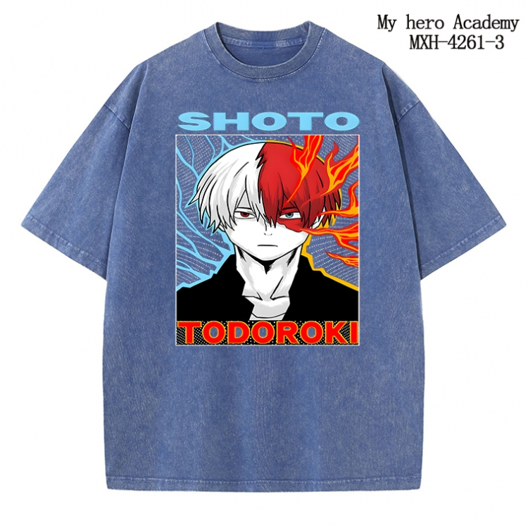 My Hero Academia Anime peripheral pure cotton washed and worn T-shirt from S to 2XL MXH-4261-3