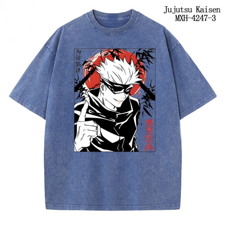 Jujutsu Kaisen Anime peripheral pure cotton washed and worn T-shirt from S to 2XL  MXH-4247-3