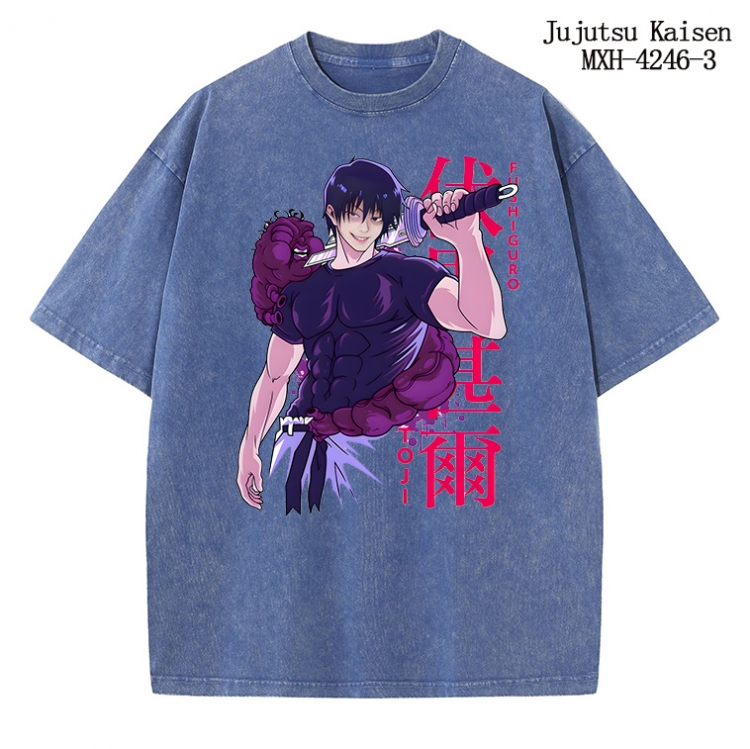 Jujutsu Kaisen Anime peripheral pure cotton washed and worn T-shirt from S to 2XL  MXH-4246-3