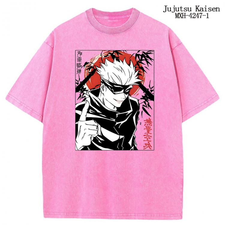 Jujutsu Kaisen Anime peripheral pure cotton washed and worn T-shirt from S to 2XL MXH-4247-1