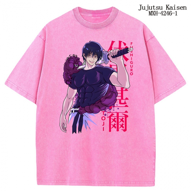 Jujutsu Kaisen Anime peripheral pure cotton washed and worn T-shirt from S to 2XL MXH-4246-1