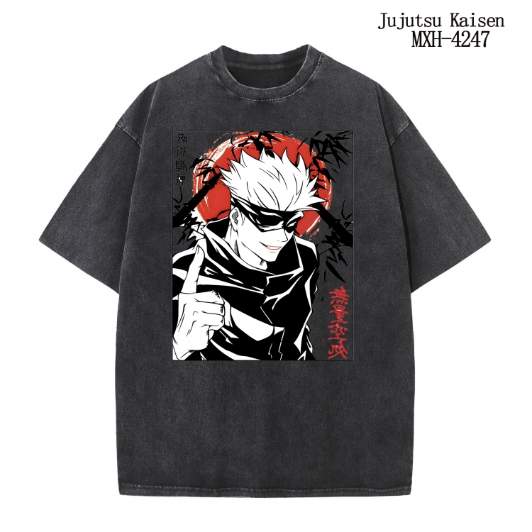 Jujutsu Kaisen Anime peripheral pure cotton washed and worn T-shirt from S to 2XL MXH-4247