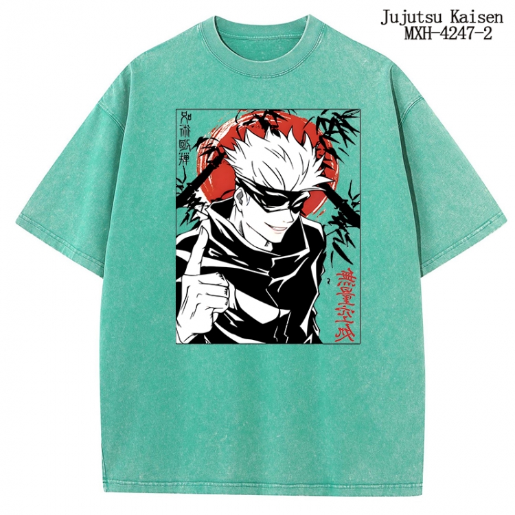 Jujutsu Kaisen Anime peripheral pure cotton washed and worn T-shirt from S to 2XL MXH-4247-2