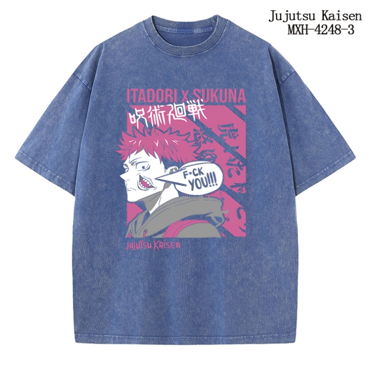 Jujutsu Kaisen Anime peripheral pure cotton washed and worn T-shirt from S to 2XL MXH-4248-3