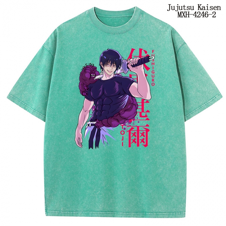 Jujutsu Kaisen Anime peripheral pure cotton washed and worn T-shirt from S to 2XL MXH-4246-2