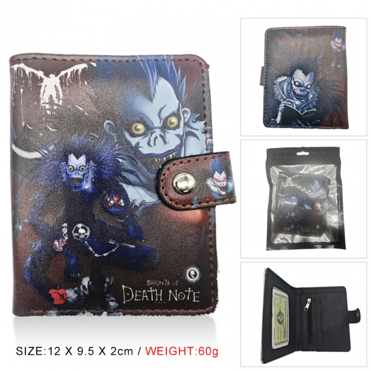 Death note PU vertical wallet short wallet buckle storage bag 12x9.5x2CM 60G