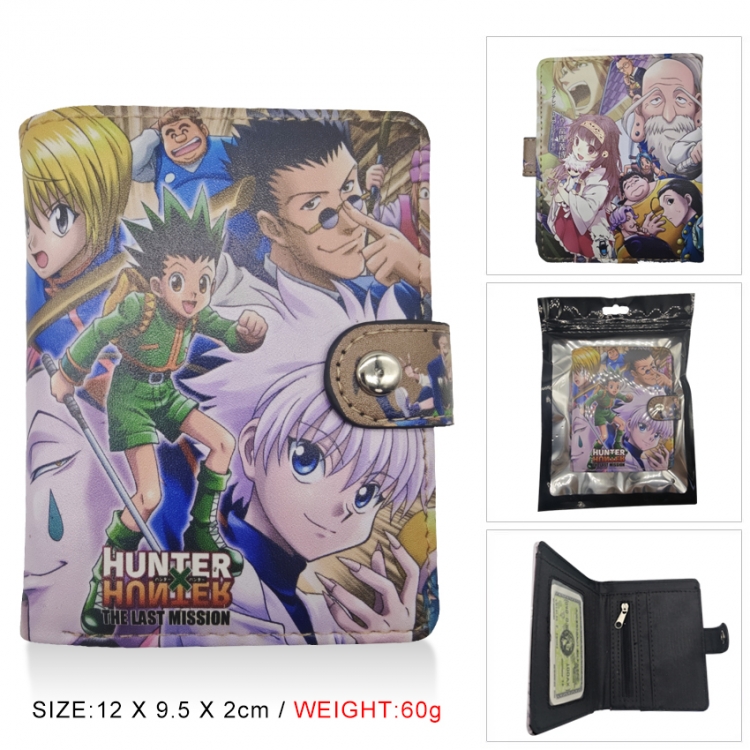 HunterXHunter PU vertical wallet short wallet buckle storage bag 12x9.5x2CM 60G