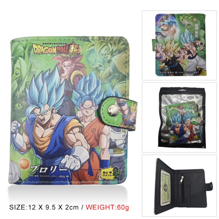 DRAGON BALL PU vertical wallet short wallet buckle storage bag 12x9.5x2CM 60G