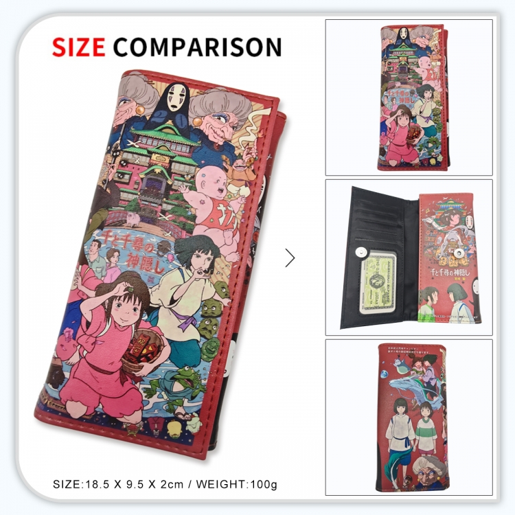 Spirited Away Anime wallet long wallet buckle storage bag 18.5x9.5x2CM 100g GG-005