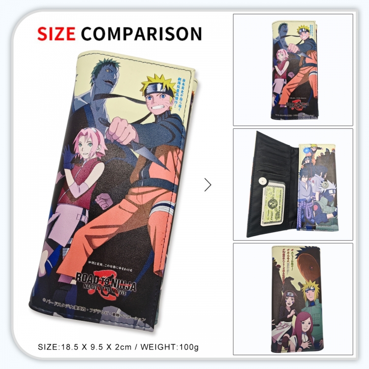 Naruto Anime wallet long wallet buckle storage bag 18.5x9.5x2CM 100g GG-001