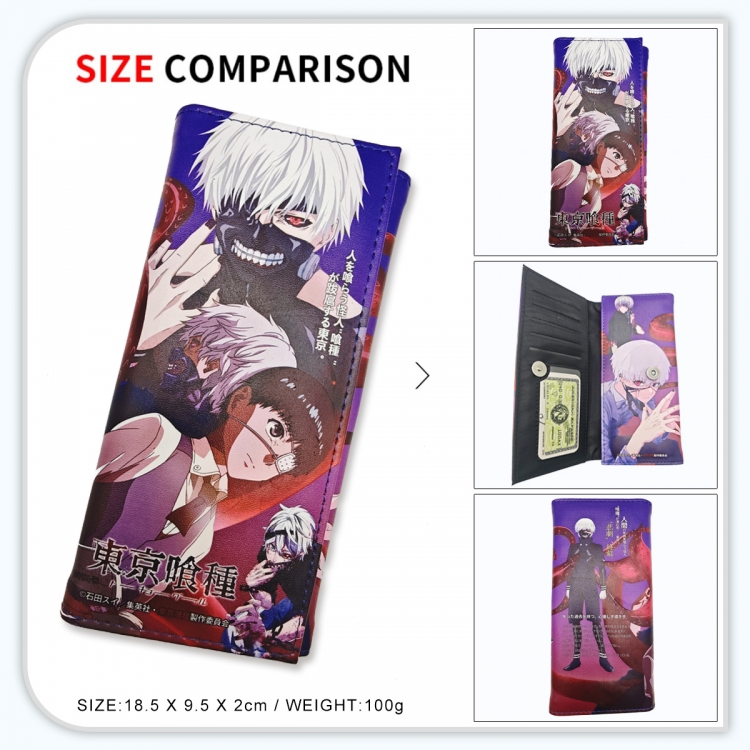 Tokyo Ghoul Anime wallet long wallet buckle storage bag 18.5x9.5x2CM 100g GG-003