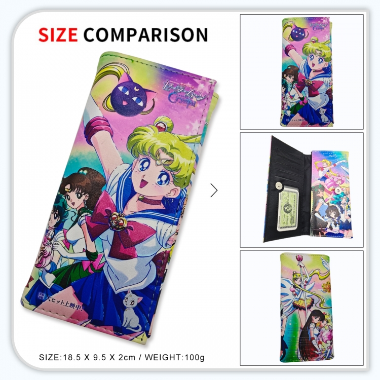 sailormoon Anime wallet long wallet buckle storage bag 18.5x9.5x2CM 100g GG-018