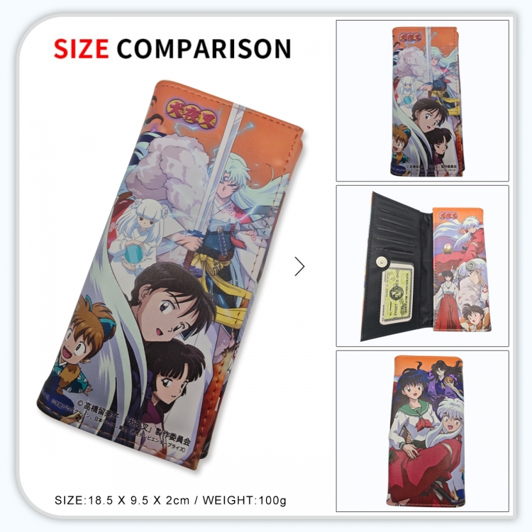 Inuyasha Anime wallet long wallet buckle storage bag 18.5x9.5x2CM 100g GG-015