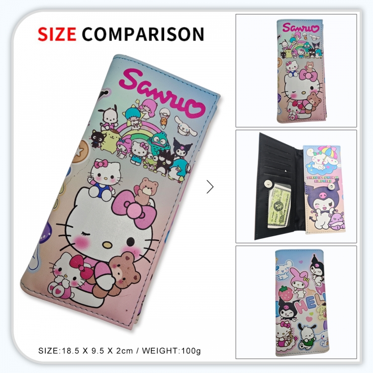 sanrio  Anime wallet long wallet buckle storage bag 18.5x9.5x2CM 100g GG-019