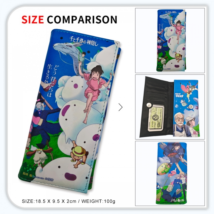 Miyazaki Hayao Anime wallet long wallet buckle storage bag 18.5x9.5x2CM 100g GG-007