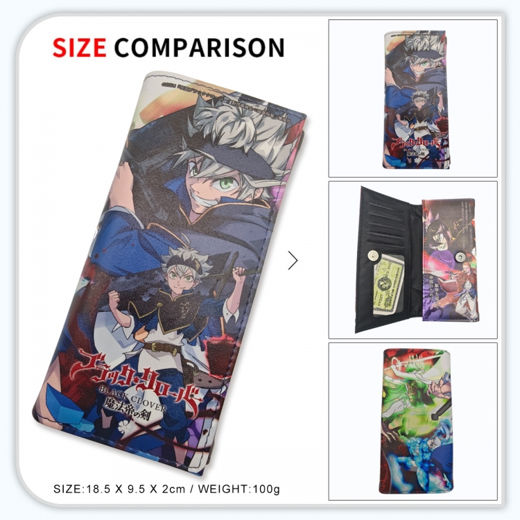 Black clover Anime wallet long wallet buckle storage bag 18.5x9.5x2CM 100g GG-012