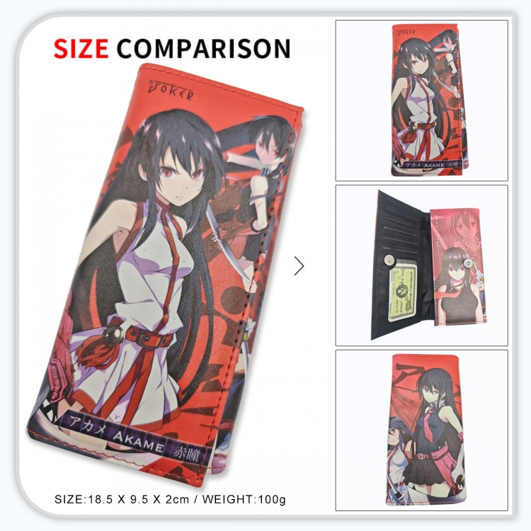 Akame ga KILL Anime wallet long wallet buckle storage bag 18.5x9.5x2CM 100g GG-010