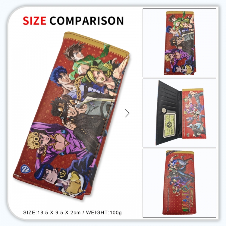 JoJos Bizarre Adventure Anime wallet long wallet buckle storage bag 18.5x9.5x2CM 100g