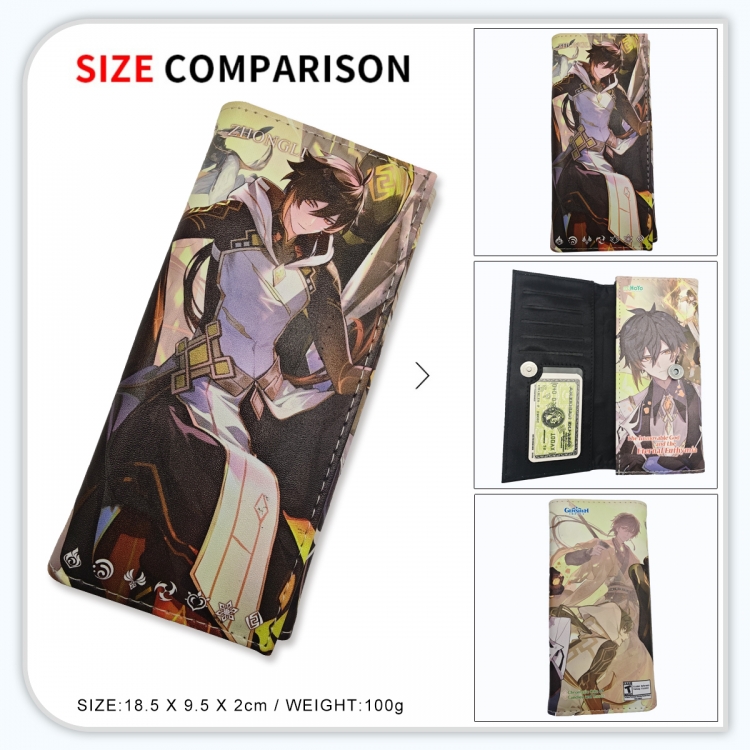 Genshin Impact Anime wallet long wallet buckle storage bag 18.5x9.5x2CM 100g GG-033