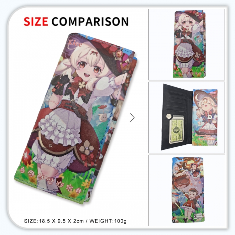 Genshin Impact Anime wallet long wallet buckle storage bag 18.5x9.5x2CM 100g GG-035