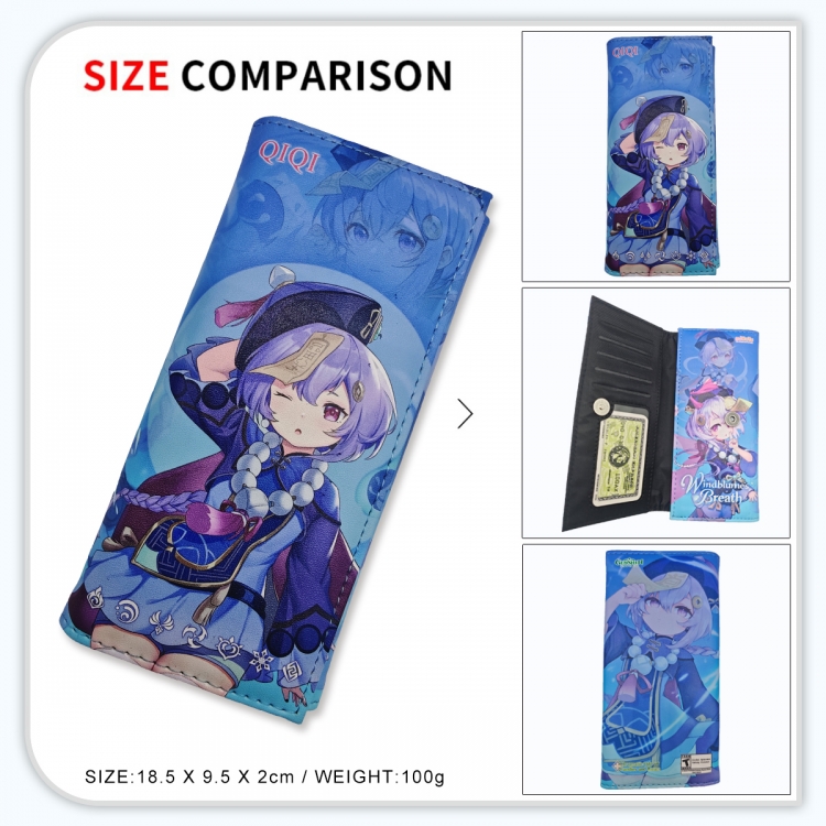 Genshin Impact Anime wallet long wallet buckle storage bag 18.5x9.5x2CM 100g GG-032