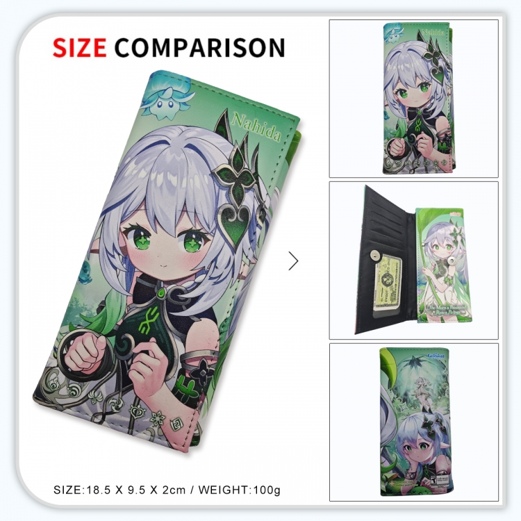 Genshin Impact Anime wallet long wallet buckle storage bag 18.5x9.5x2CM 100g GG-034