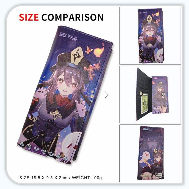 Genshin Impact Anime wallet long wallet buckle storage bag 18.5x9.5x2CM 100g GG-030