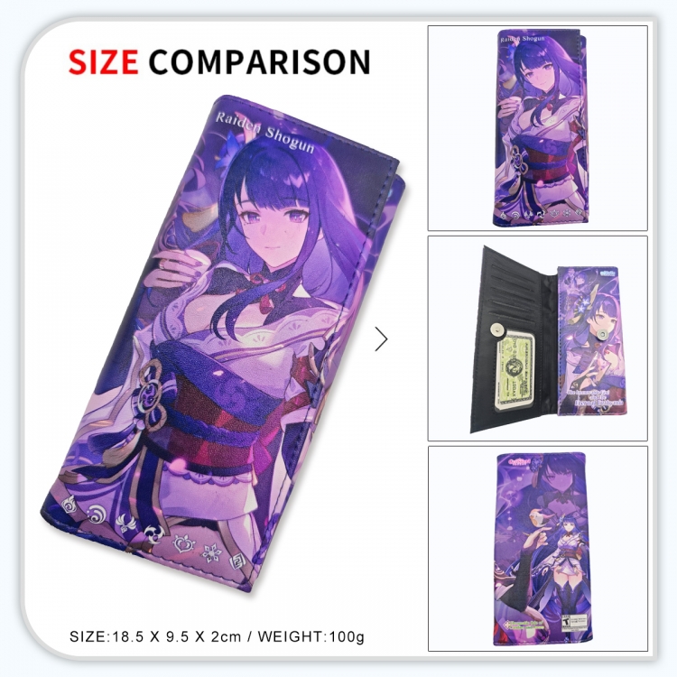 Genshin Impact Anime wallet long wallet buckle storage bag 18.5x9.5x2CM 100g GG-031