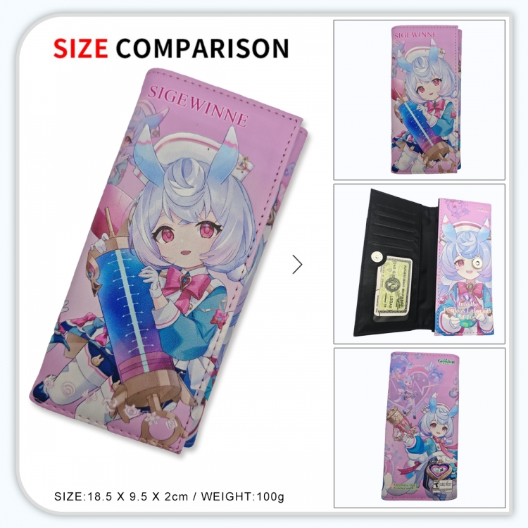 Genshin Impact Anime wallet long wallet buckle storage bag 18.5x9.5x2CM 100g GG-036