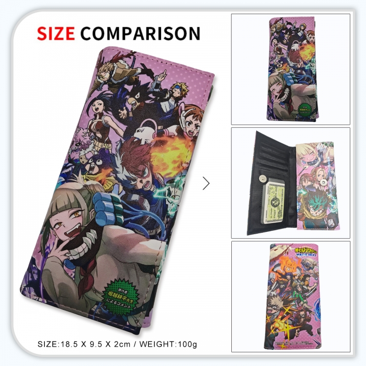 My Hero Academia Anime wallet long wallet buckle storage bag 18.5x9.5x2CM 100g