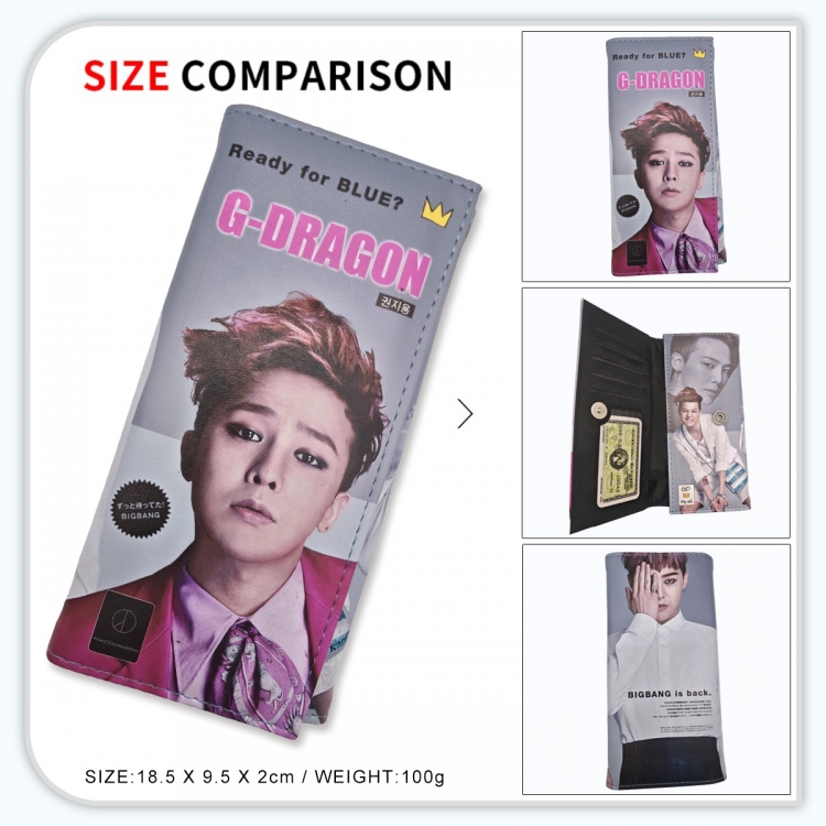 G-Dragon Anime wallet long wallet buckle storage bag 18.5x9.5x2CM 100g