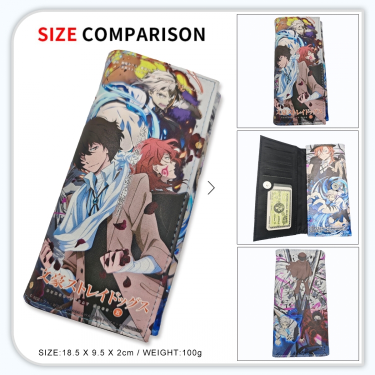 Bungo Stray Dogs Anime wallet long wallet buckle storage bag 18.5x9.5x2CM 100g