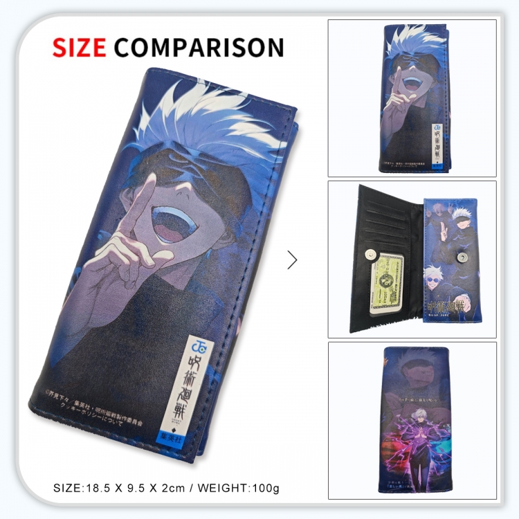 Jujutsu Kaisen Anime wallet long wallet buckle storage bag 18.5x9.5x2CM 100g