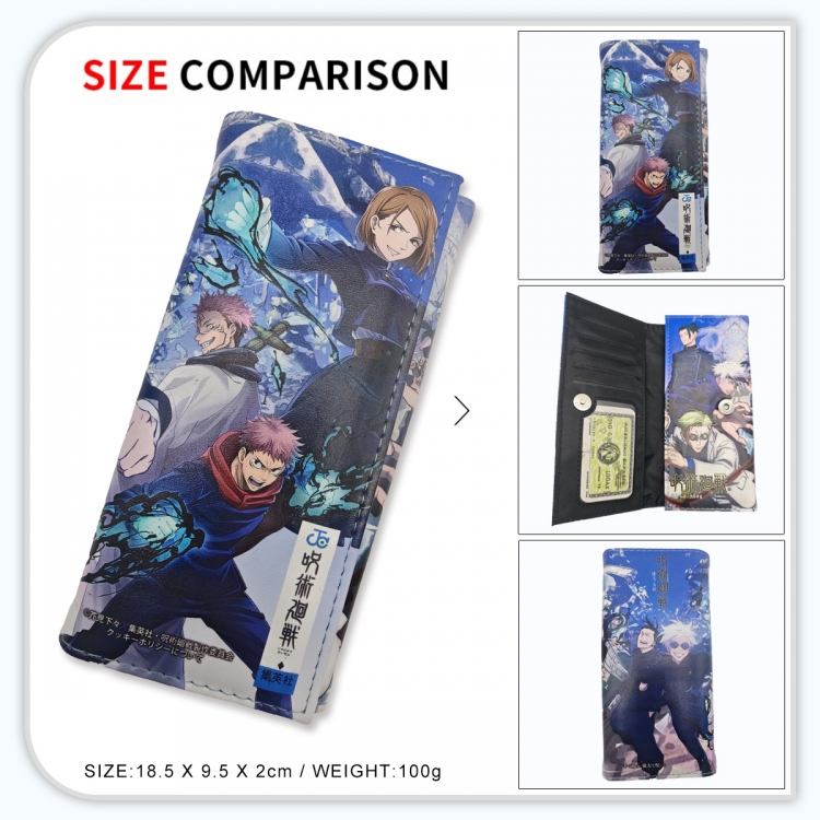 Jujutsu Kaisen Anime wallet long wallet buckle storage bag 18.5x9.5x2CM 100g