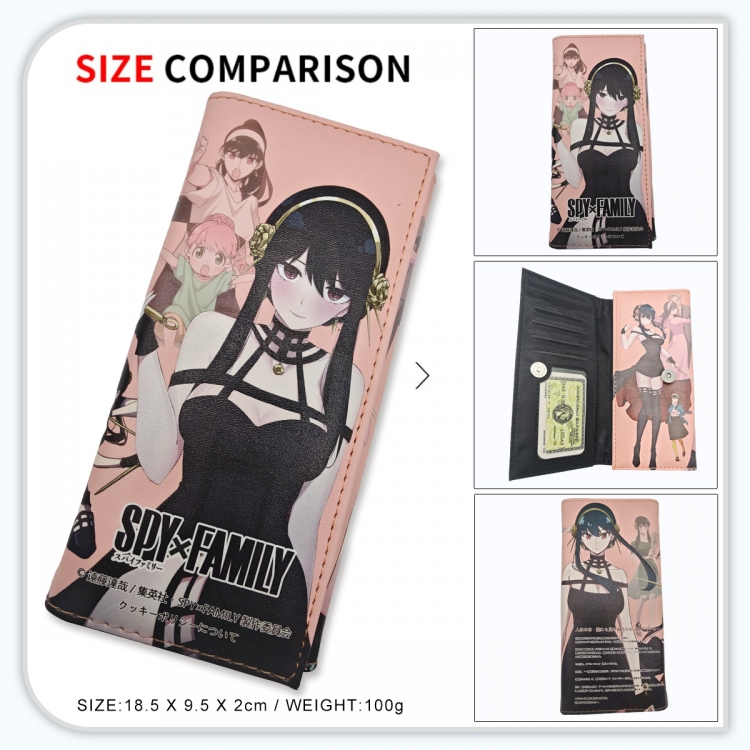  SPY×FAMILY Anime wallet long wallet buckle storage bag 18.5x9.5x2CM 100g