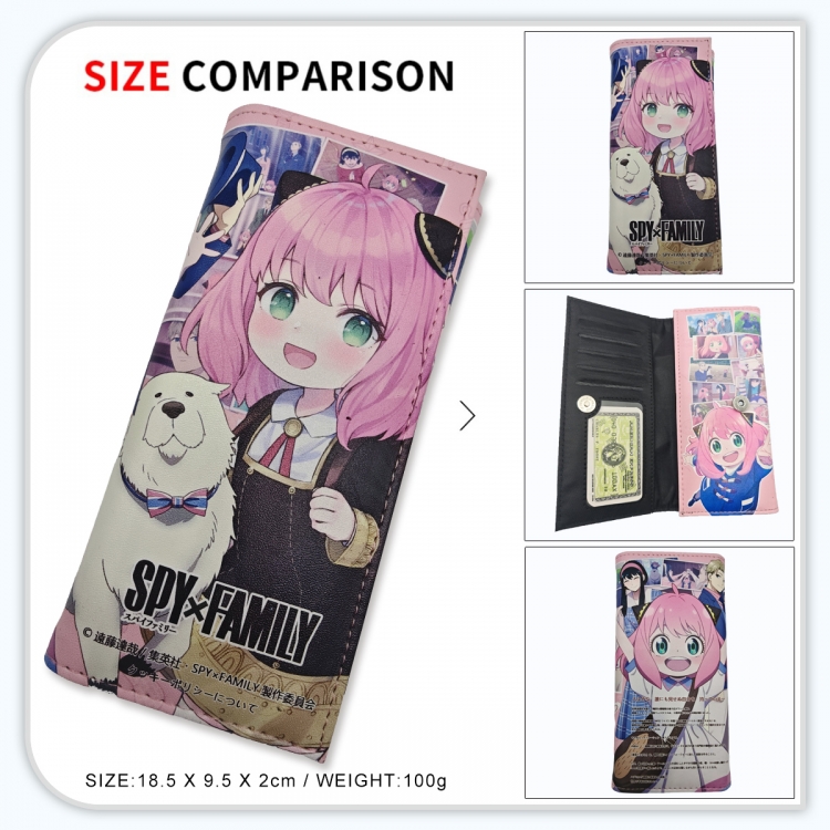  SPY×FAMILY Anime wallet long wallet buckle storage bag 18.5x9.5x2CM 100g