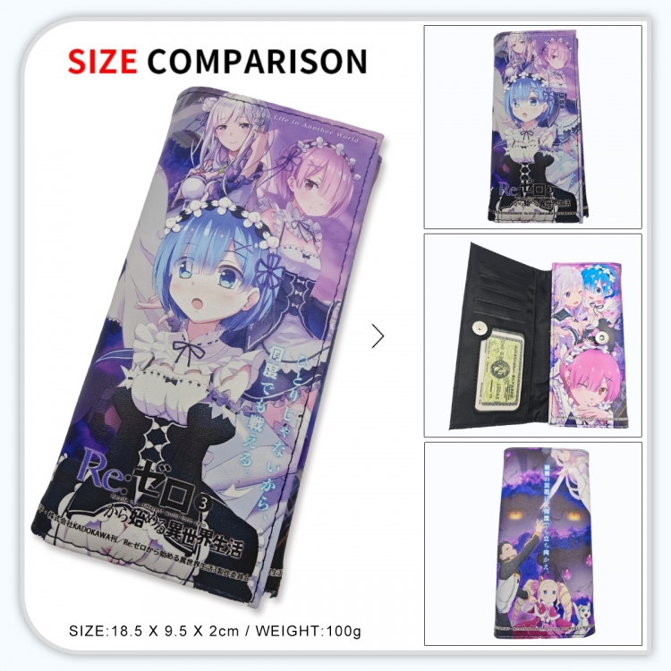 Re:Zero kara Hajimeru Isekai Seikatsu Anime wallet long wallet buckle storage bag 18.5x9.5x2CM 100g GG-051